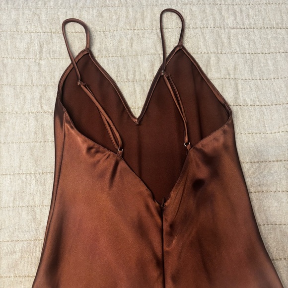 Zara Copper Satin Dress. Size XS. - Picture 6 of 11
